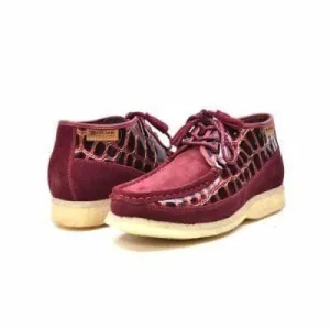 British Walkers Knicks Croc Men's Burgundy Crocodile Leather and Suede Limited Edition Style