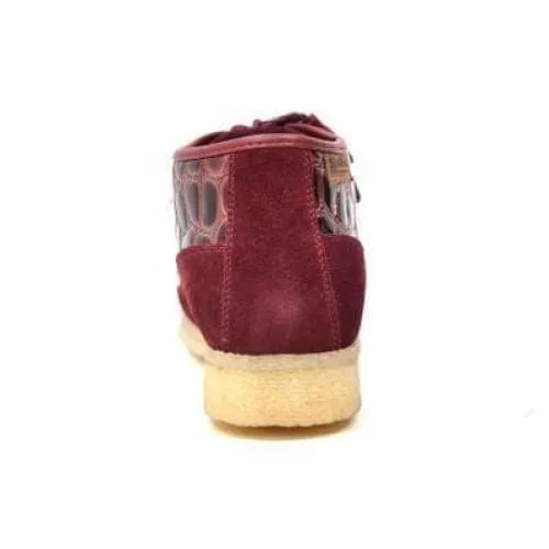 British Walkers Knicks Croc Men's Burgundy Crocodile Leather and Suede Limited Edition Style