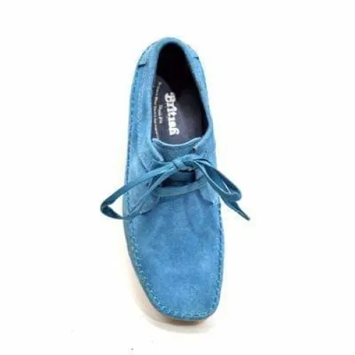 British Walkers Somerset Weaver Low Top Style Men's Light Blue Suede Crepe Sole
