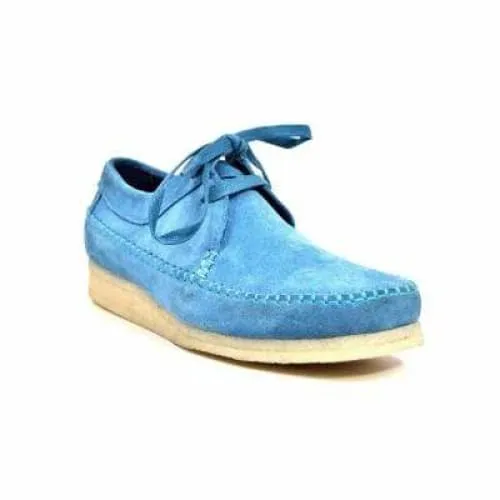 British Walkers Somerset Weaver Low Top Style Men's Light Blue Suede Crepe Sole