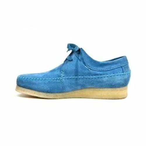 British Walkers Somerset Weaver Low Top Style Men's Light Blue Suede Crepe Sole
