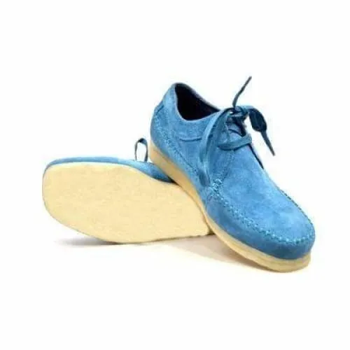 British Walkers Somerset Weaver Low Top Style Men's Light Blue Suede Crepe Sole