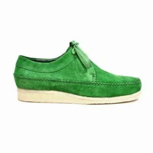 British Walkers Somerset Weaver Low Top Style Men's Light Green Suede Crepe Sole