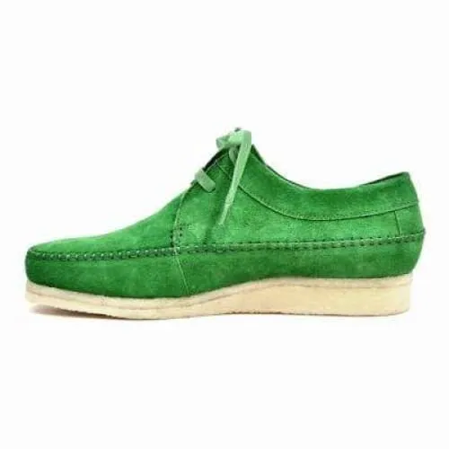 British Walkers Somerset Weaver Low Top Style Men's Light Green Suede Crepe Sole