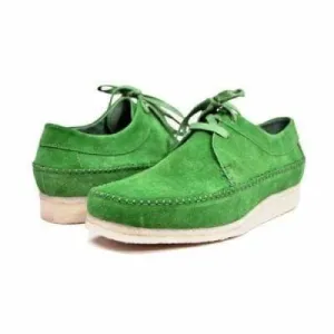 British Walkers Somerset Weaver Low Top Style Men's Light Green Suede Crepe Sole