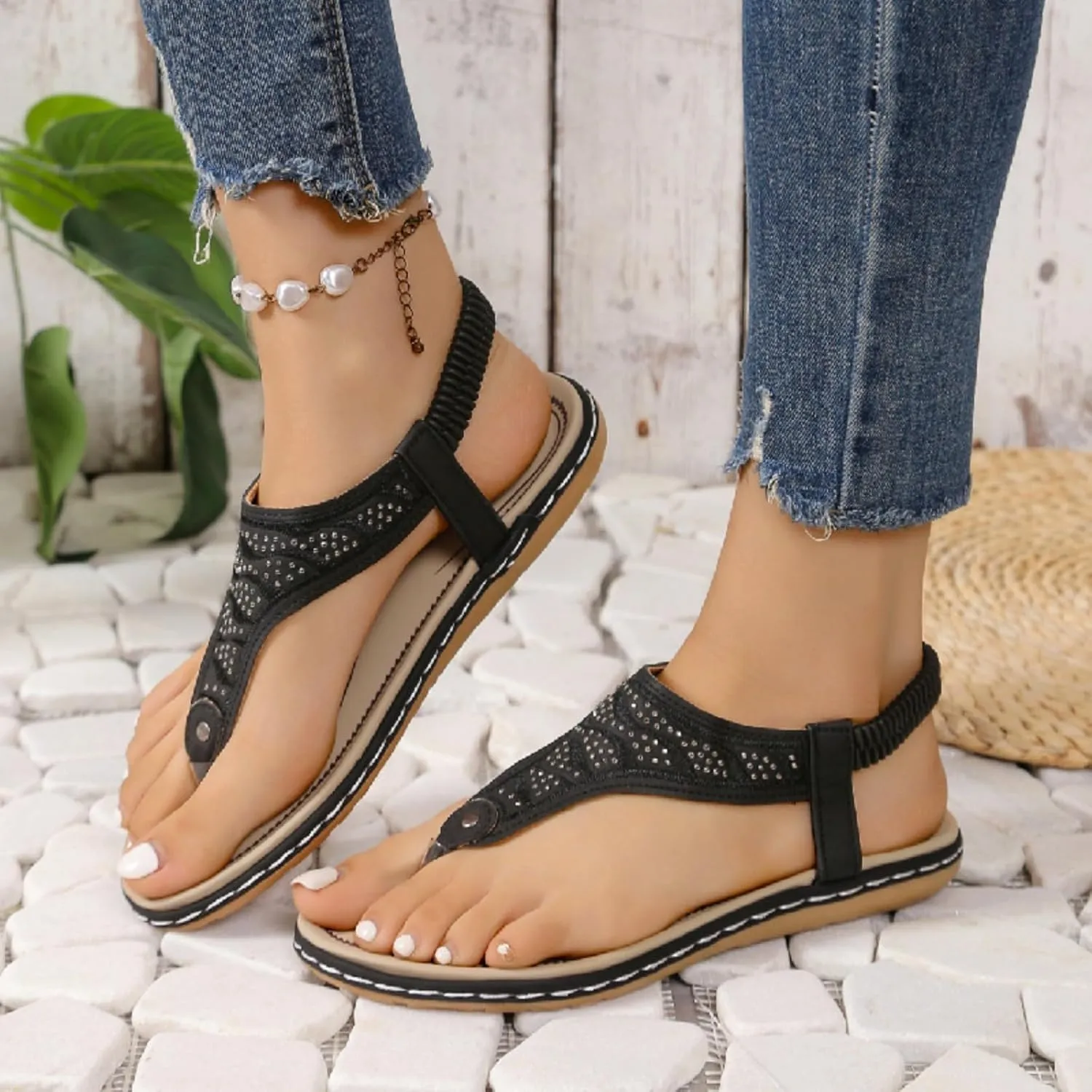 Brown Flip Flops Women Arch Support Sandals Orthotic Adjustable Thong Beach Vacation Shoes Dressy Hiking Workout Sandal