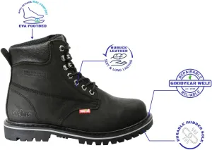 Cactus Mens 611 Insulated Soft Toe 6 Construction Roofing Work Boots Nubuck Leather Rubber Sole Comfortable Industrial Construction Boots