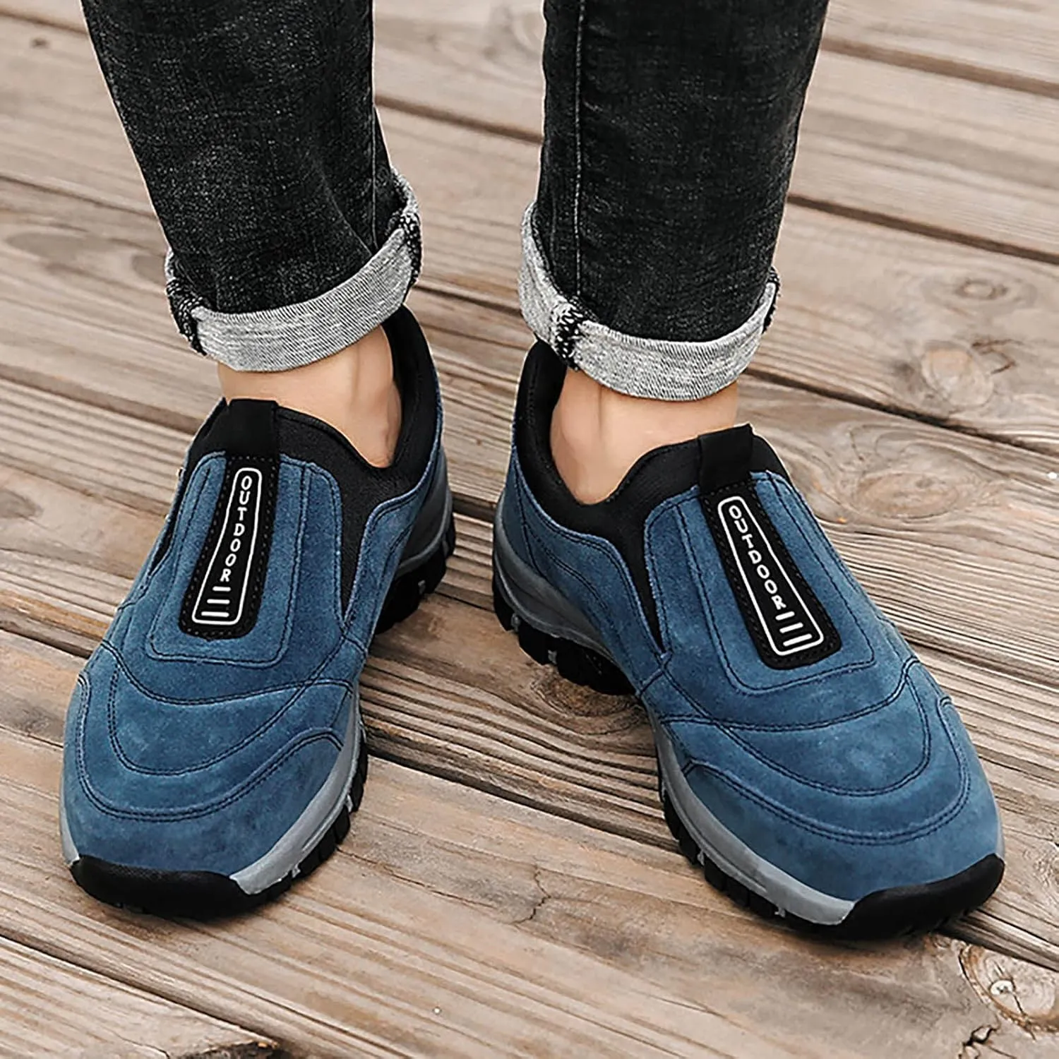 Cathalem Hiking Shoes for Men Comfortable Waterproof Breathable Orthopedic Walking Hiking Shoes Walking Orthopedic Shoes