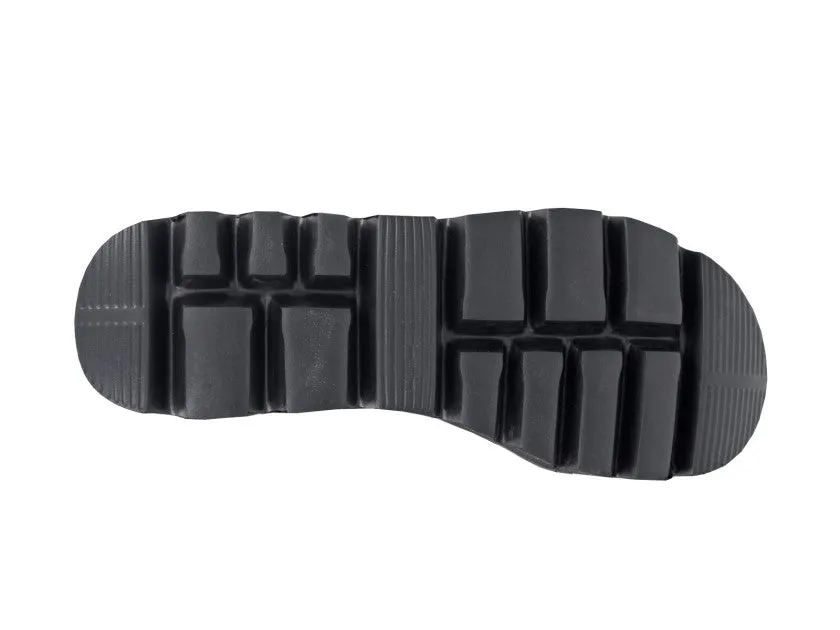 Cipriata L415 BLACK T Bar Fisherman Strap Chunky Sole Sandal