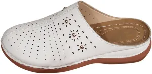 Clogs for Women Slip-On Mules Summer Walking Casual Sandals Comfortable Slip On Mule Clogs Hollow Out Floral Design Arch Support Wedge Sandals Going Out Shoes