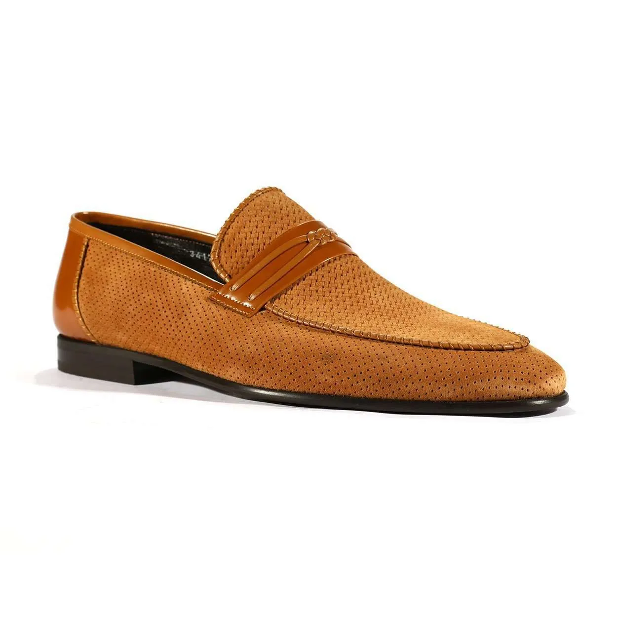 Corrente C132-3417HS Men's Designer Shoes Tobacco Suede Leather Loafers (CRT1000)