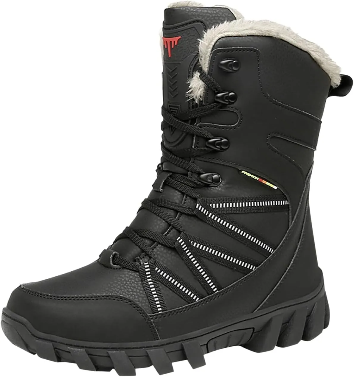 Cotton Snow Boots for Men Water Proof Insulated Mid Calf Boots Fleece Lined Warm Winter Non Slip 6 Men