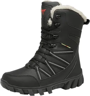 Cotton Snow Boots for Men Water Proof Insulated Mid Calf Boots Fleece Lined Warm Winter Non Slip 6 Men