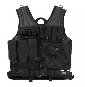 Cross Draw MOLLE Tactical Vest Black
