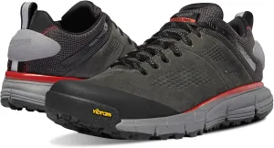 Danner Trail 2650 3 Waterproof Hiking Shoes for Men - Durable Leather & Textile Upper with Breathable Gore-Tex Lining and Vibram Traction Outsole, Dark Gray/Brick Red - 10 D