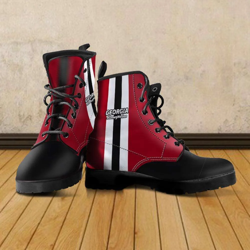 #DawgNation Georgia Faux Leather 7 eye Lace-up Boots