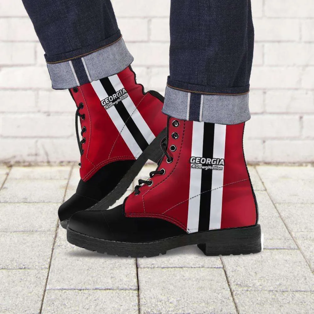 #DawgNation Georgia Faux Leather 7 eye Lace-up Boots