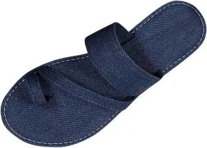 Denim Slides Sandals for Women 2025 Cute Summer Flat Sandal Casual Dressy Toe Ring Strappy Slip on Slide Flats 2025