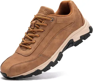 DESESE Men's Waterproof Hiking Shoes Non-Slip Breathable Lightweight Sneakers for Outdoor Trekking Walking Casual Leather Running Shoes