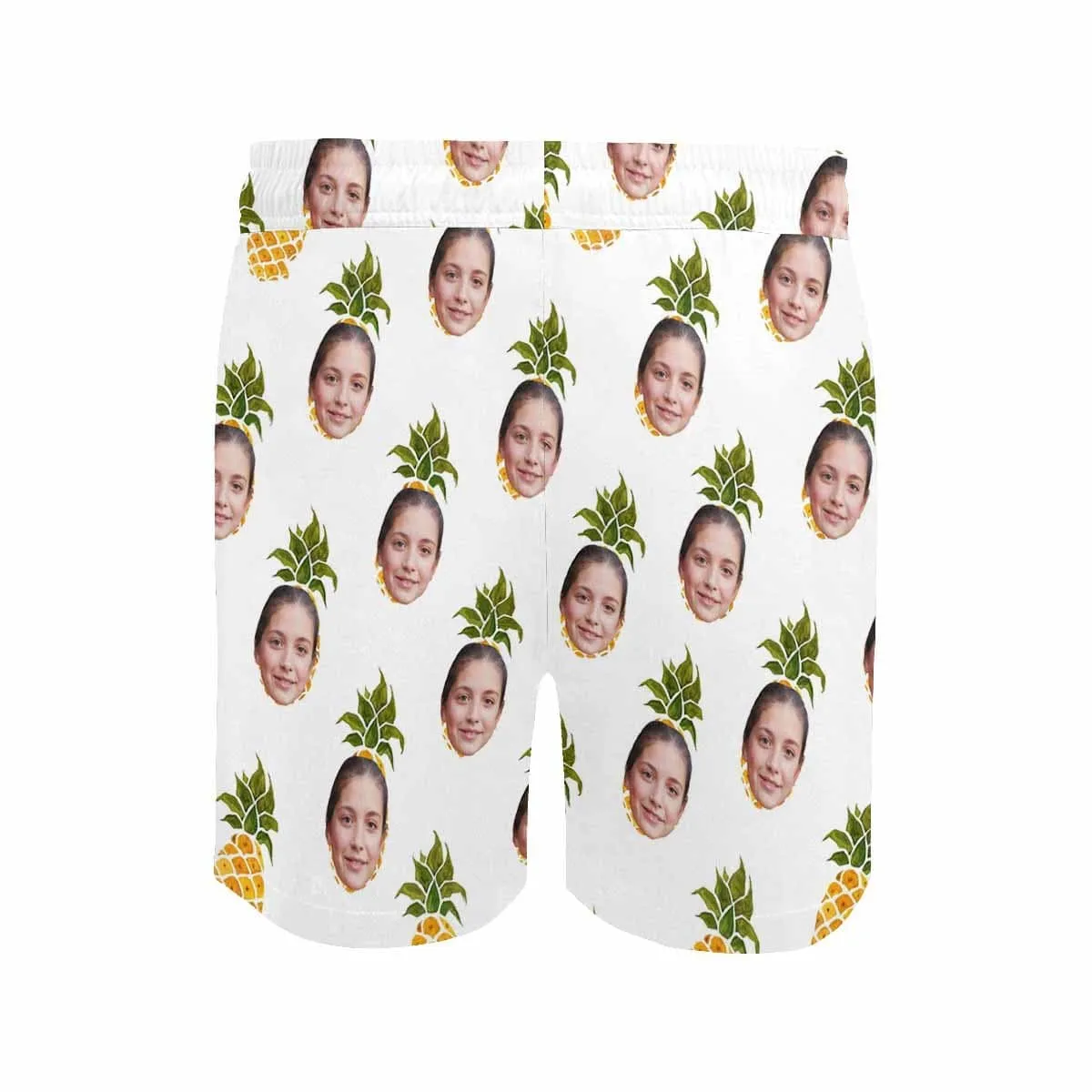 Design Your Own Swim Trunks with Custom Face Pineapple Men's Quick Dry Swim Shorts for Vacation