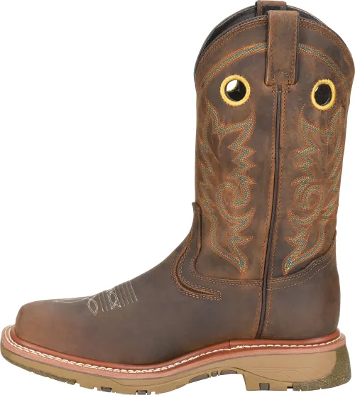 Double H Men's 12" Elijah Wide Square Composite Toe Work Western Boot - Brown DH5241