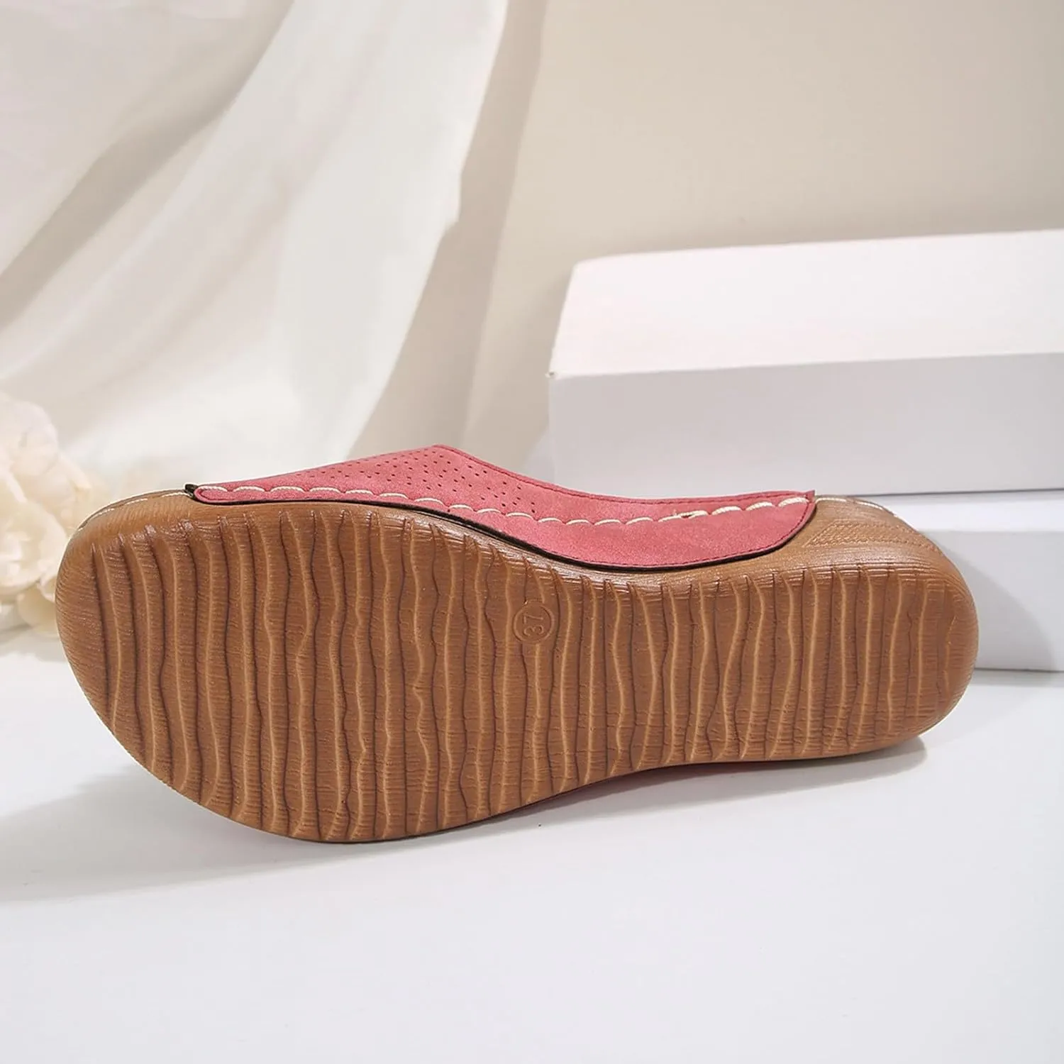 Flowers Orthopedic Sandals for Women Arch Support Fish Mouth Open Toe Leather Slippers Wedge Platform Sandal