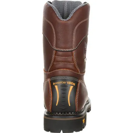 Georgia Men's 9" AMP LT Logger Low Heel Waterproof Work Boot - Brown GB00237
