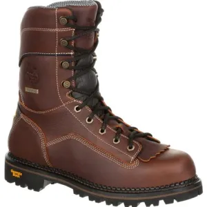 Georgia Men's 9" AMP LT Logger Low Heel Waterproof Work Boot - Brown GB00237