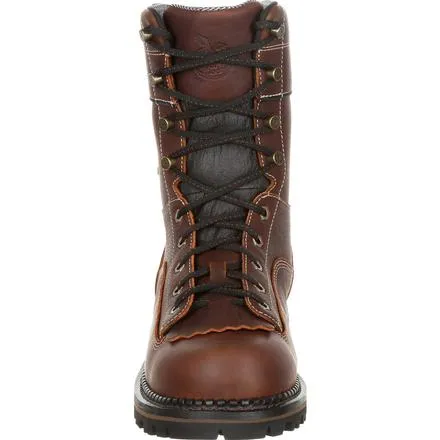 Georgia Men's 9" AMP LT Logger Low Heel Waterproof Work Boot - Brown GB00237