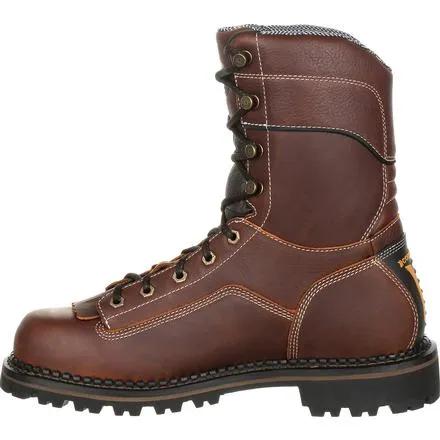 Georgia Men's 9" AMP LT Logger Low Heel Waterproof Work Boot - Brown GB00237