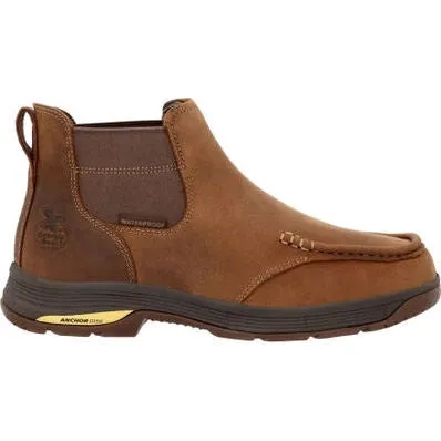 Georgia Men's Athens Superlyte Waterproof Chelsea Work Boot -Brown- GB00548