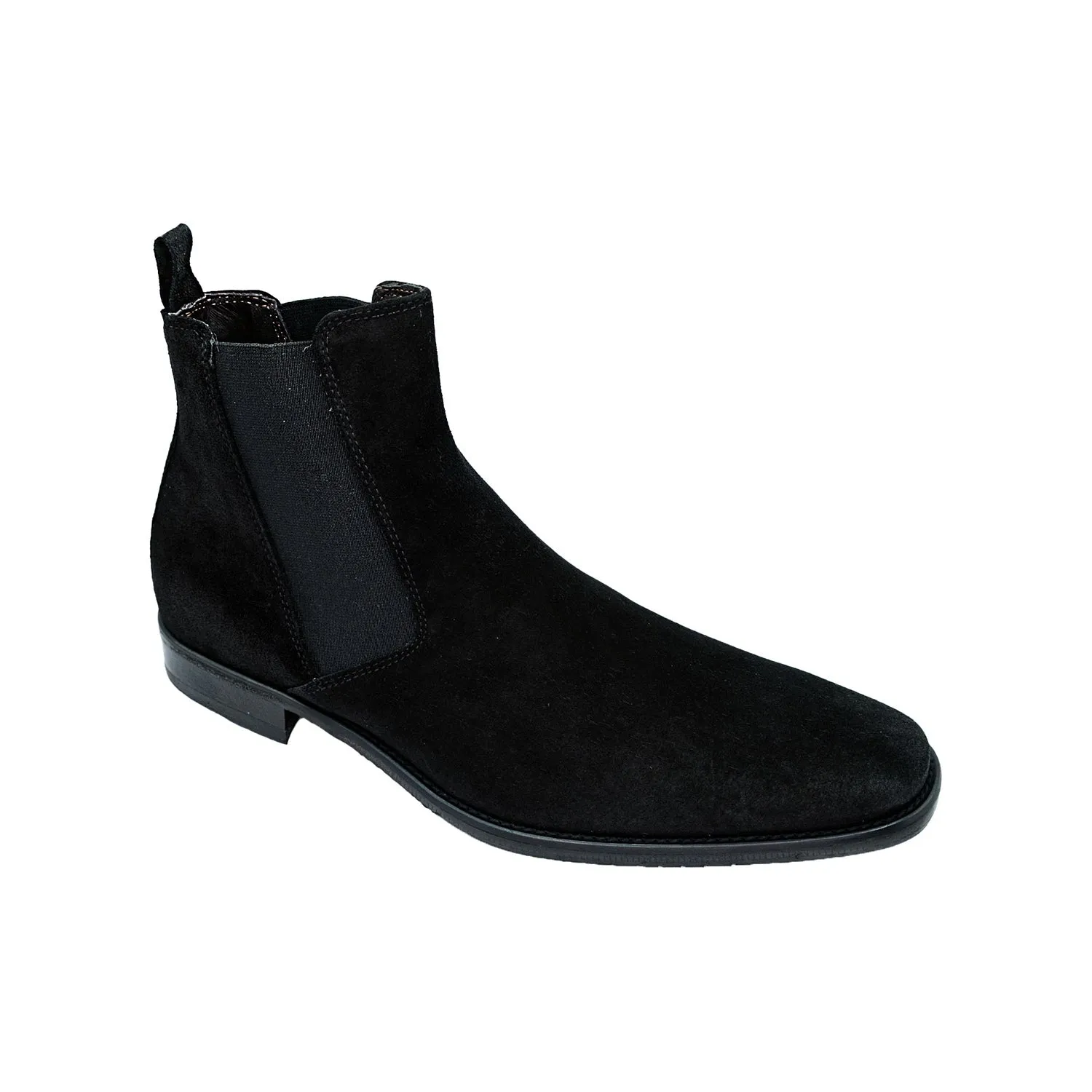 Giovacchini Milano Men's Shoes Black Suede Leather Chealsea Boots (GVCN1005)
