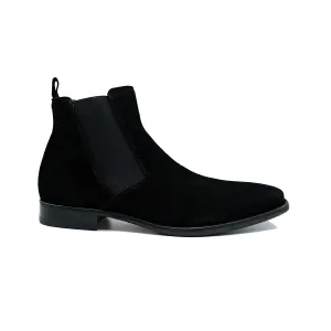 Giovacchini Milano Men's Shoes Black Suede Leather Chealsea Boots (GVCN1005)