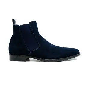 Giovacchini Milano Men's Shoes Blue Suede Leather Chealsea Boots (GVCN1006)
