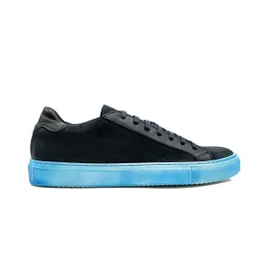 Giovacchini Rino Men's Shoes Antique Blue Suede / Calf-Skin Leather Casual Sneakers (GVCN1000)