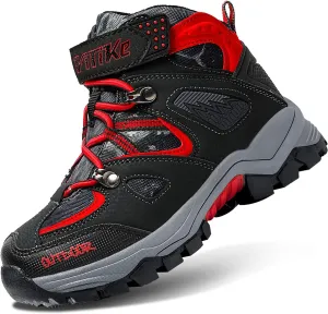 Girls Snow Boots Outdoor Adventure Kids Hiking Shoes Warm Kids Snow Boots Non Slip Snow Boots for Boys Metal Buckle Sole High Top Kids Hiking Boots Easy To Put On Winter Boys Boots Mid Waterproof