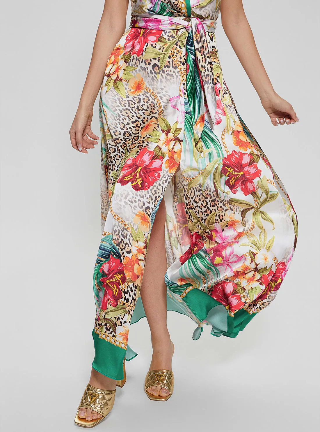 Green Jungle Print Louane Maxi Dress