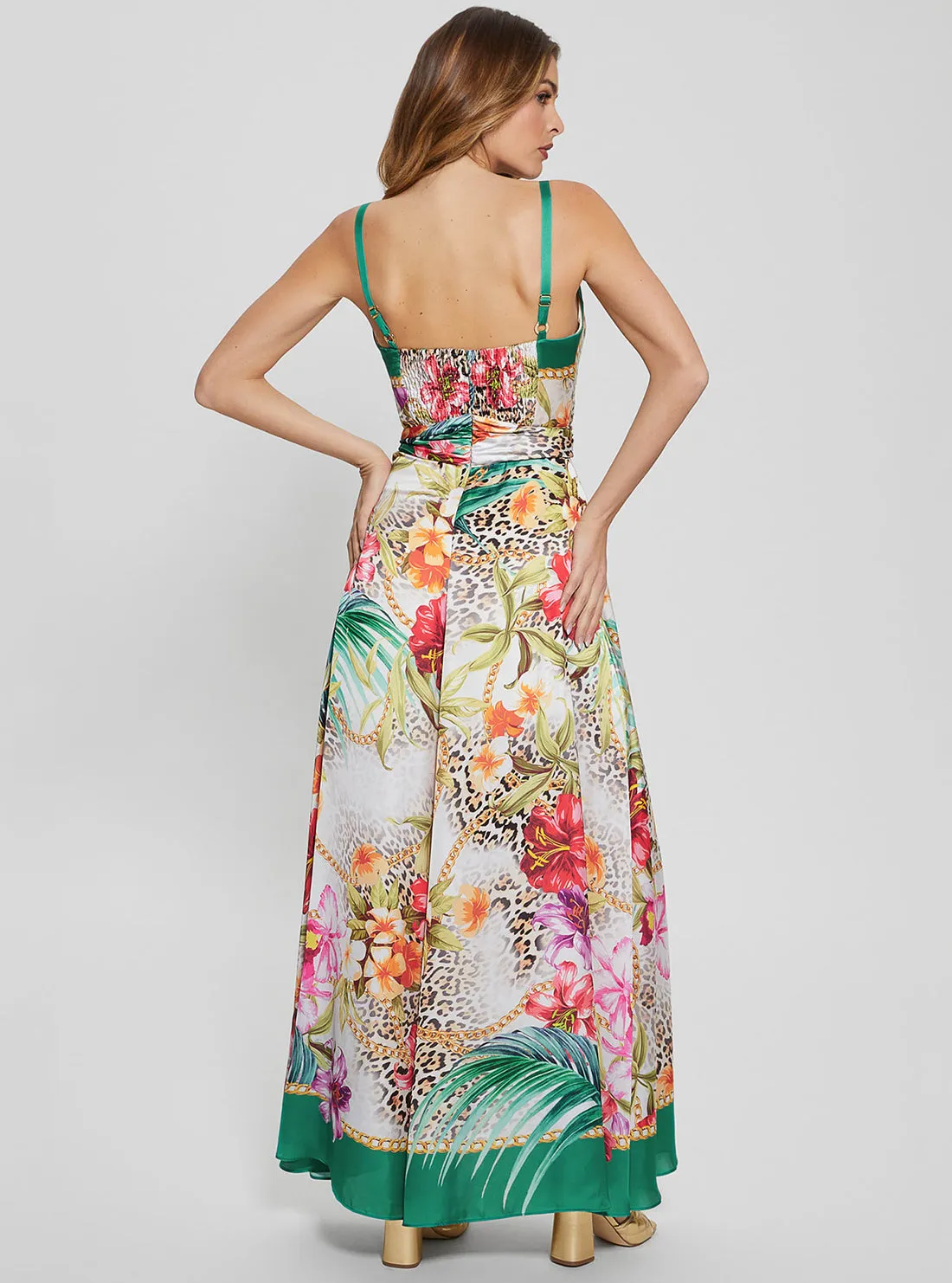 Green Jungle Print Louane Maxi Dress