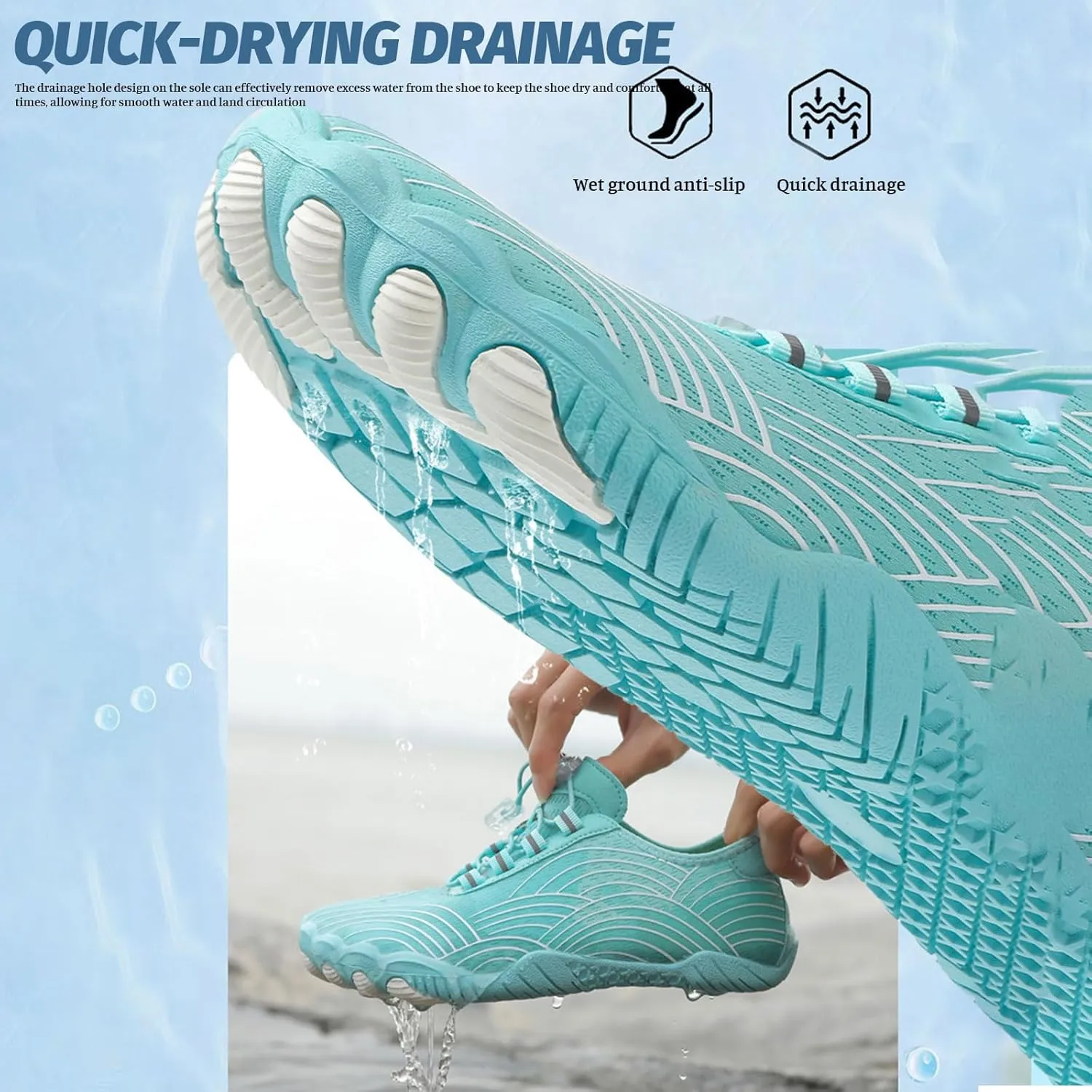 Grounded Footwear for Women Men Wide Toe Box Barefoot Grounding Shoes Quick-Dry Water Swim Surf Outdoor Sports Hike Waterproof Trail Running Non-Slip Comfort Shoe Quick Dry Aqua Pool Beach