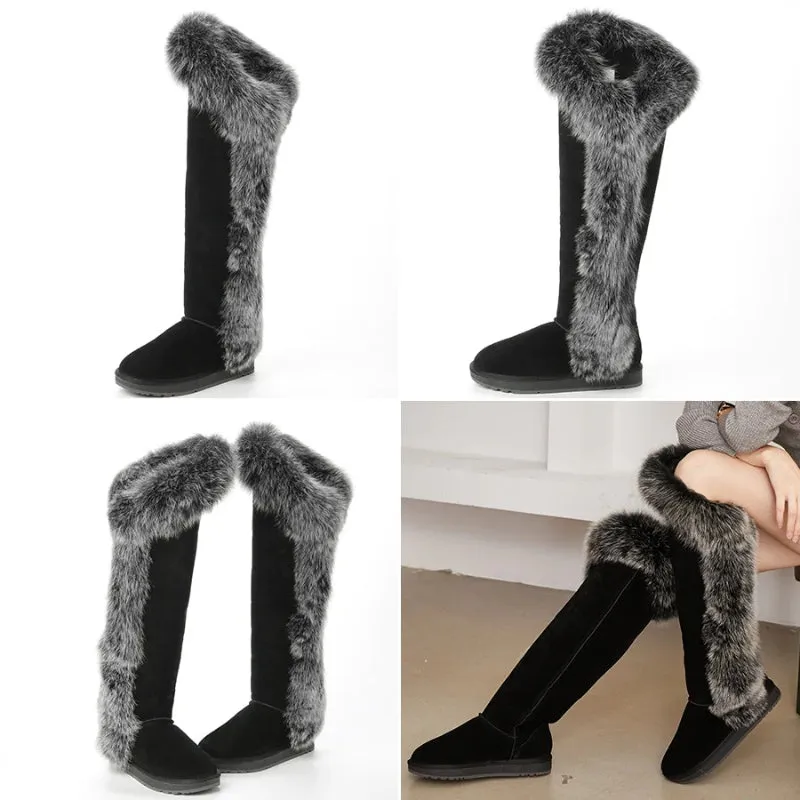 High Knee Fur Snow Boots