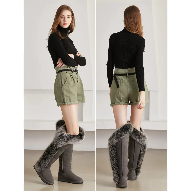 High Knee Fur Snow Boots