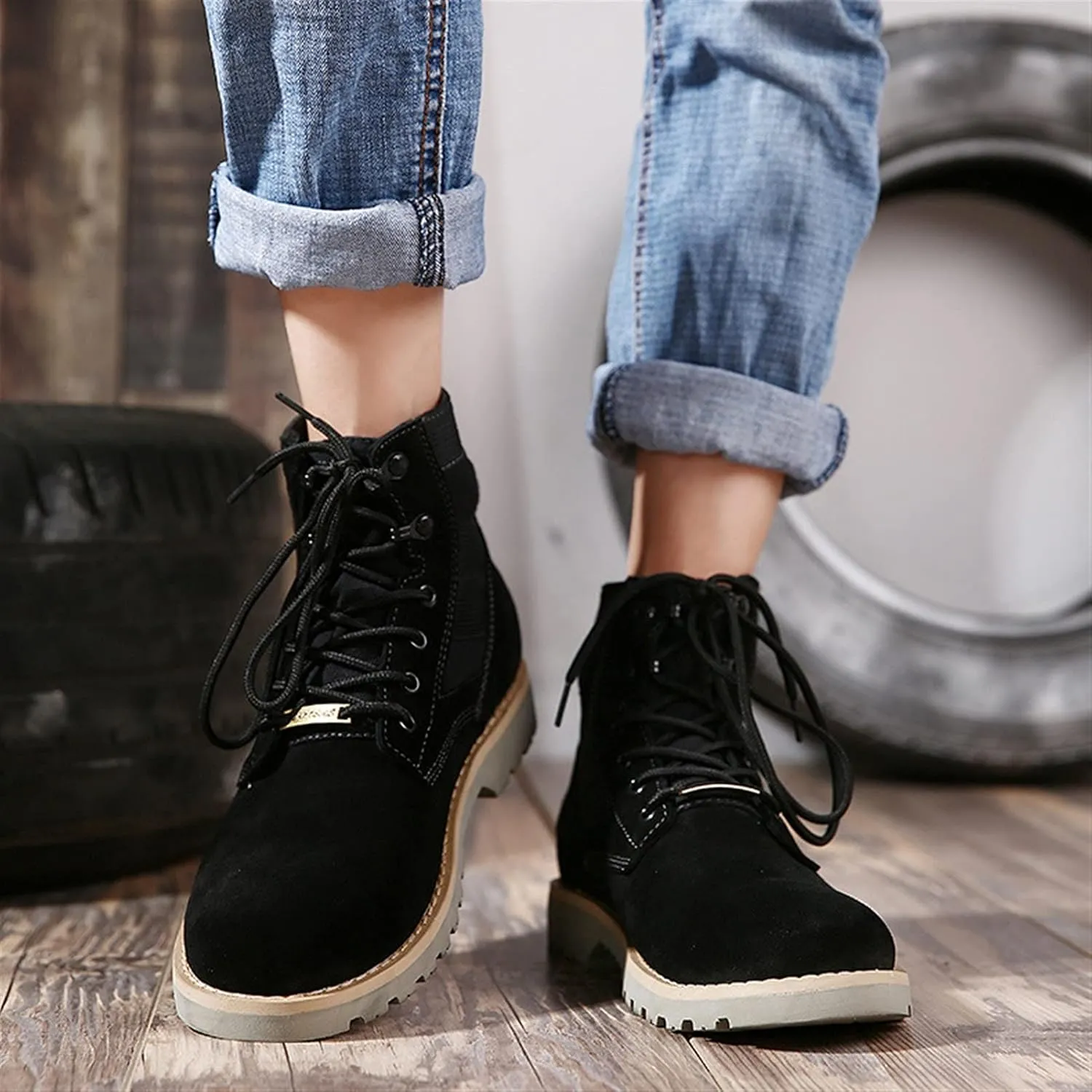 High Rise Hiking Boots, Tactical Combat Boots, Men Waterproof Breathable Desert Walking Short Boots, Unisex Work Shoes Lightweight Hiking Shose
