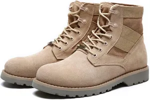 High Rise Hiking Boots, Tactical Combat Boots, Men Waterproof Breathable Desert Walking Short Boots, Unisex Work Shoes Lightweight Hiking Shose