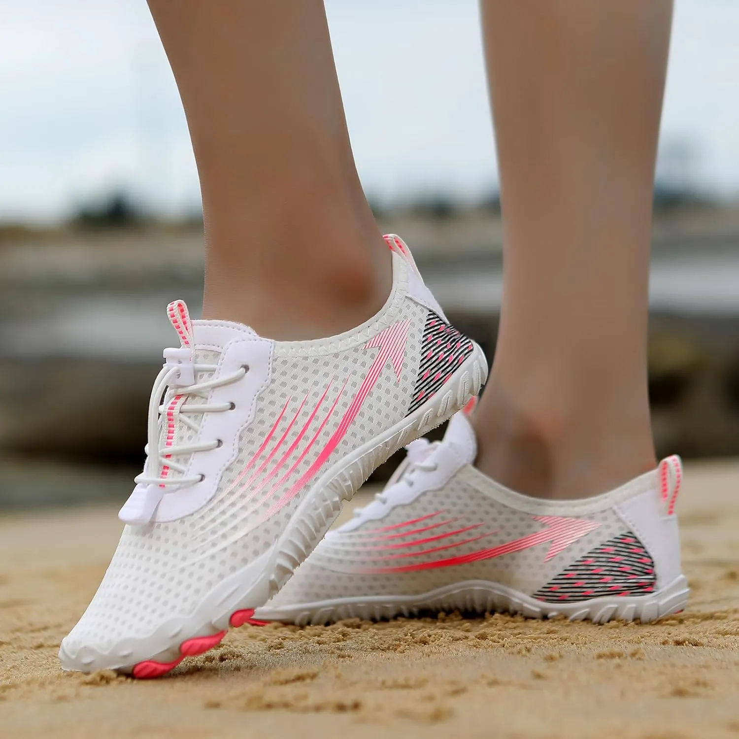 Hike Barefoot Footwear Womens Men Unisex Breathable & Non-Slip Athletic Wide Toe Water Shoes Hiking Swim Outdoor Beach Quick-Dry Aqua Pool Socks Surfing Exercise Adult Sock River Lake Kayaking