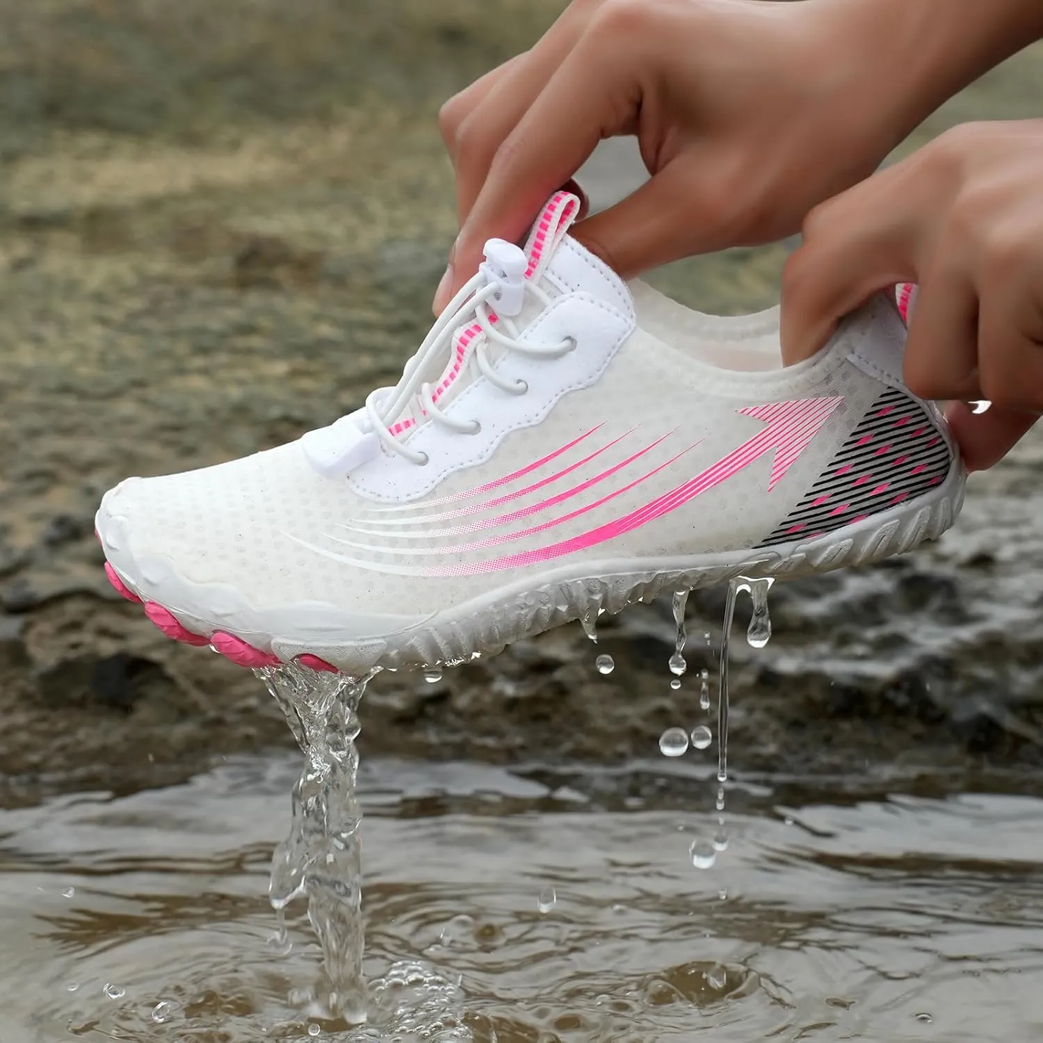 Hike Barefoot Footwear Womens Men Unisex Breathable & Non-Slip Athletic Wide Toe Water Shoes Hiking Swim Outdoor Beach Quick-Dry Aqua Pool Socks Surfing Exercise Adult Sock River Lake Kayaking
