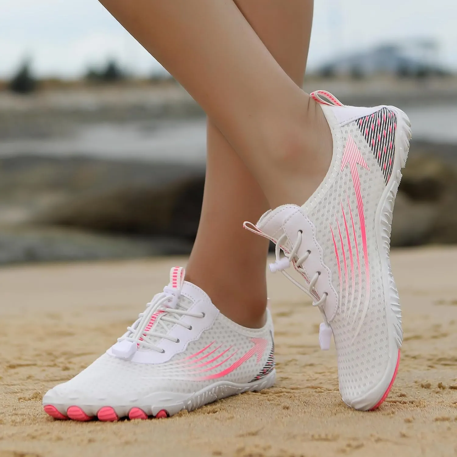 Hike Barefoot Footwear Womens Men Unisex Breathable & Non-Slip Athletic Wide Toe Water Shoes Hiking Swim Outdoor Beach Quick-Dry Aqua Pool Socks Surfing Exercise Adult Sock River Lake Kayaking