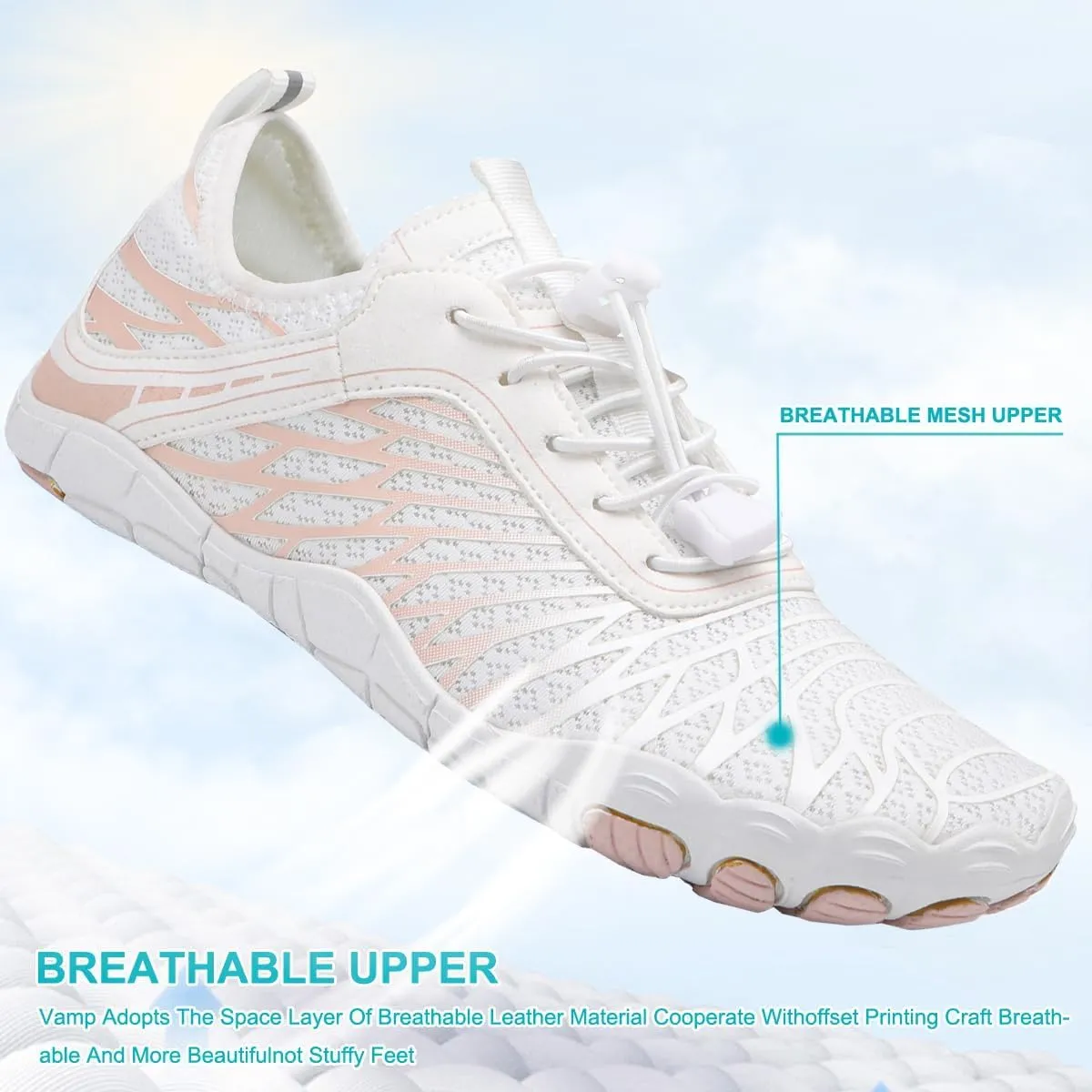 Hike Barefoot Shoes for Women Men with Wide Toe Box, Healthy & Non-Slip Breathable Waterproof Footwear, Beach Swim Surf Water Shoe, Comfort Wear Hiking Training Running Shoes