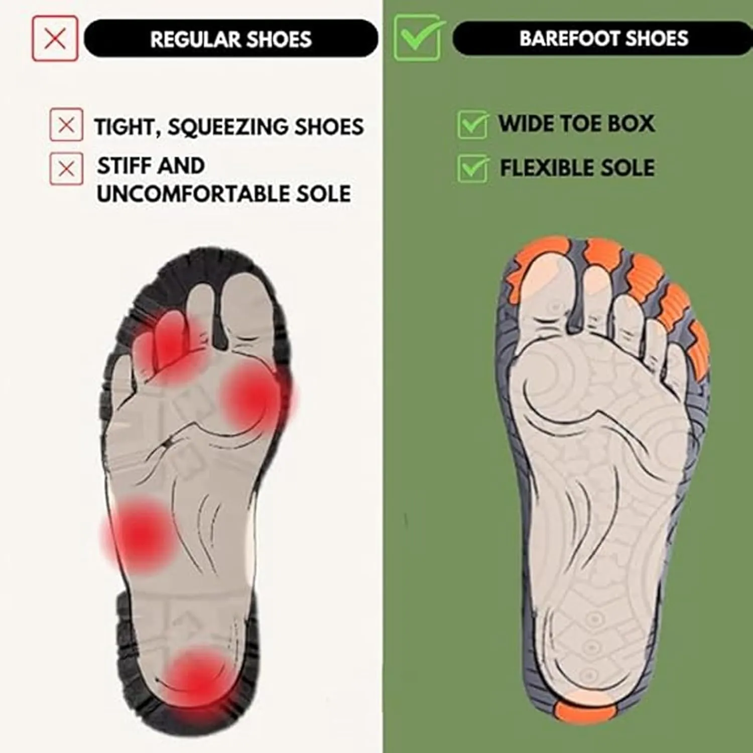 Hike Barefoot Shoes for Women Men with Wide Toe Box, Healthy & Non-Slip Breathable Waterproof Footwear, Beach Swim Surf Water Shoe, Comfort Wear Hiking Training Running Shoes