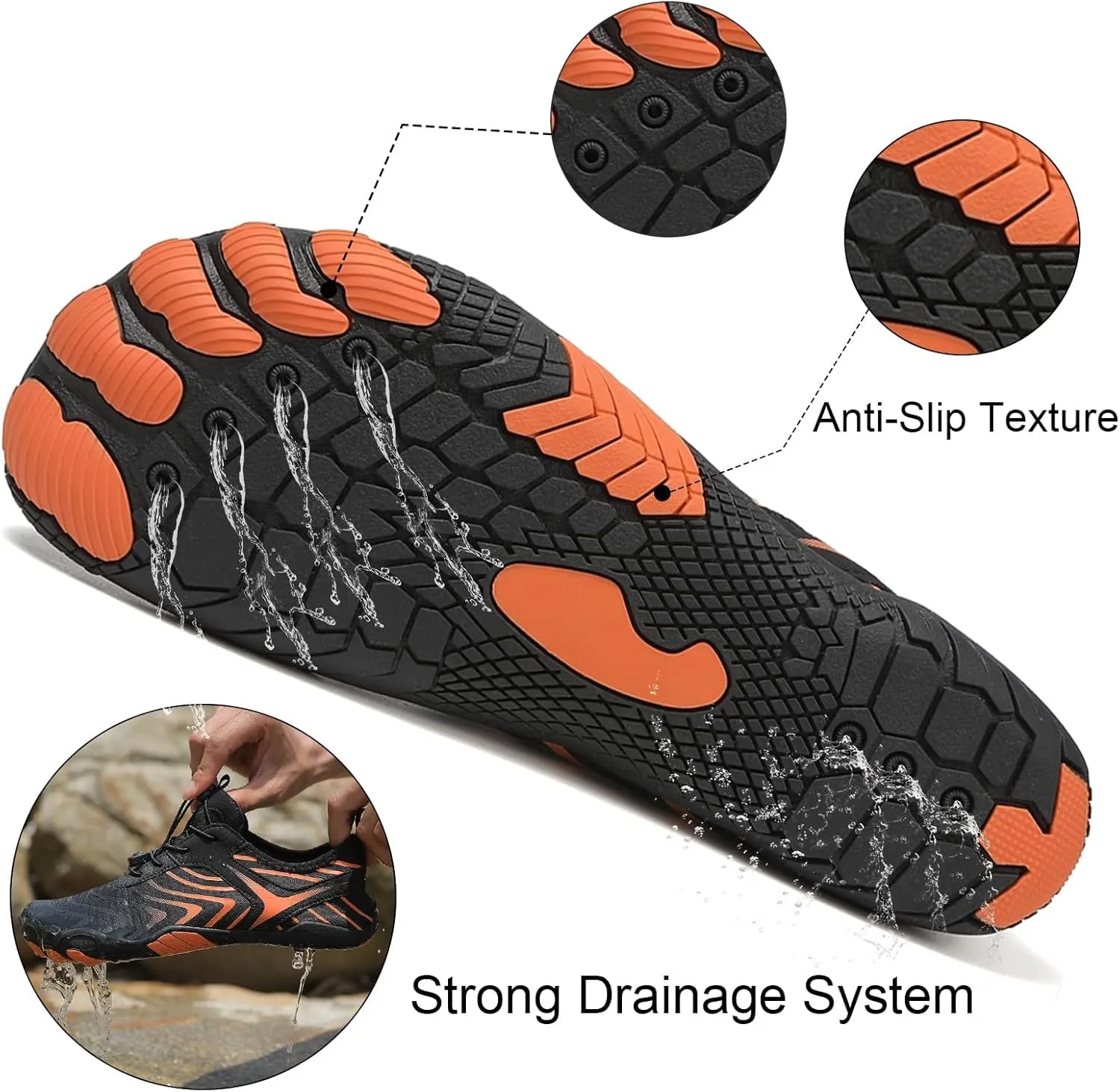 Hike Barefoot Shoes Womens Mens Pro Water Wide Toe Box Non-Slip Breathable Footwear Healthy Unisex Athletic Hiking Neuropathy Grounded Comfort Wear Quick Drying Swim Beach Aqua Sport Diving