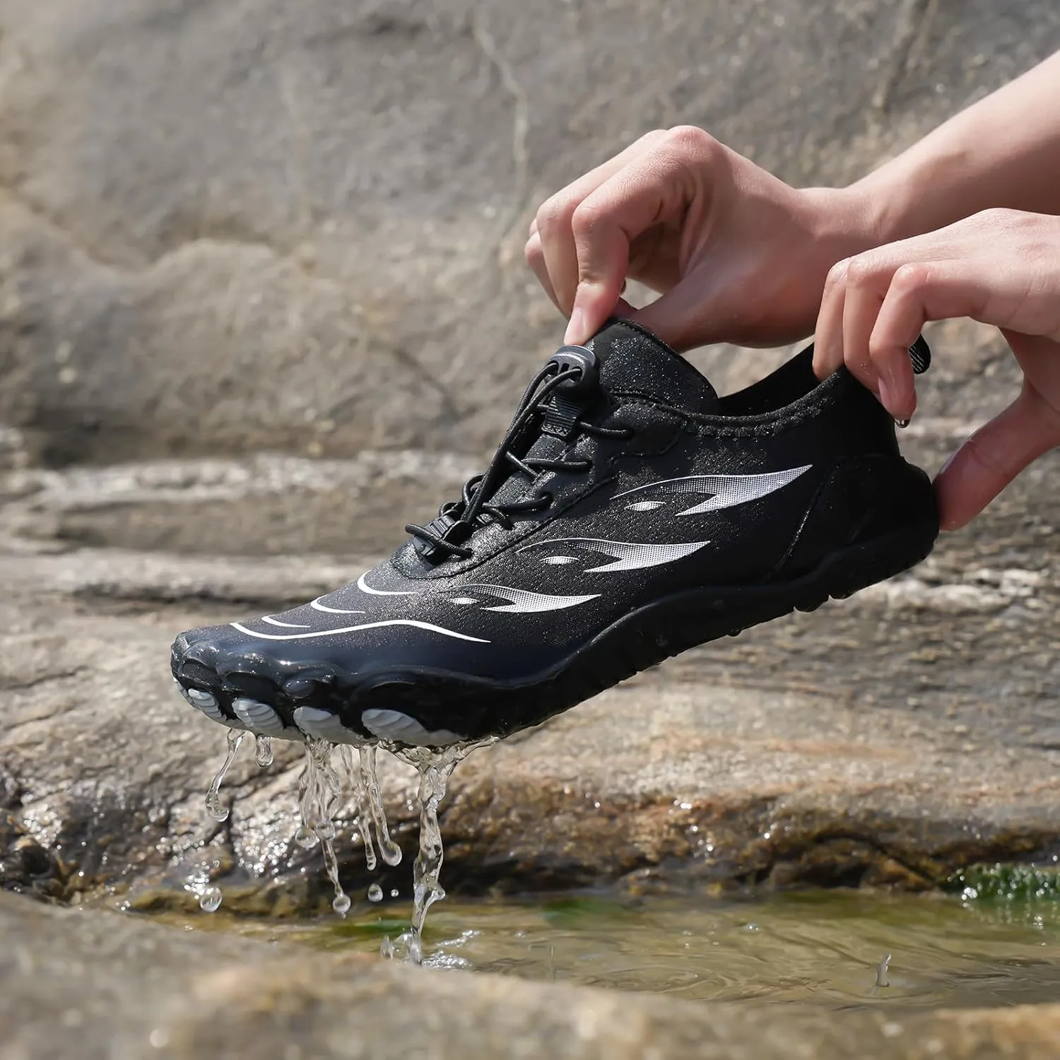 Hike Barefoot Water Shoes for Women Men Footwear Quick Dry Wide Toe Box Pro Beach Swim Athletic Sports Shoes Non-Slip Aqua Shoe Pool Hiking Walking Diving Surfing Breathable Hiking Footwear